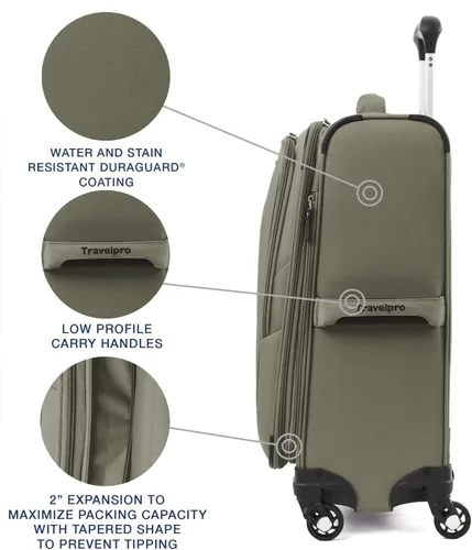 Miniatura 3 de Travelpro Maxlite - Maleta con ruedas giratorias extensible 5 lados suaves Verde pizarra 401176106