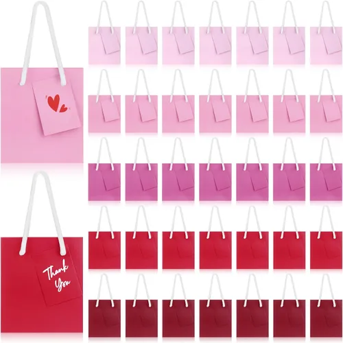 Miniatura 8 de Zhehao Paquete de 50 mini bolsas de regalo para el Día de la Madre a granel de 4 x 2.75 x 4.5 pulgadas, pequeñas bolsas de regalo de agradecimiento
