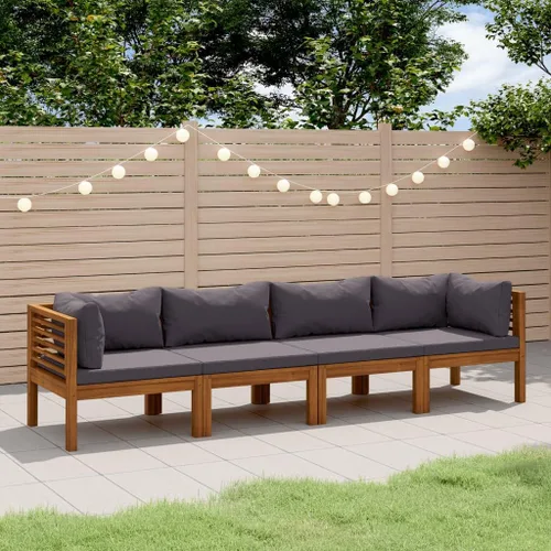Miniatura 12 de 6 Piece Outdoor Patio Furniture Set, Modular Acacia Wood Garden Lounge Set with Weather Resistant Cushions, Cream Brown Modern Seating for Balcony