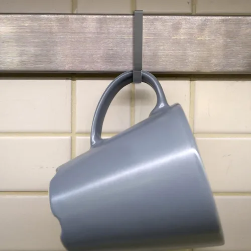 Miniatura 7 de Gancho en J para estantería de alambre, 20 ganchos de rejilla de aluminio, ganchos en S resistentes para colgar utensilios de cocina, cucharas, Negro