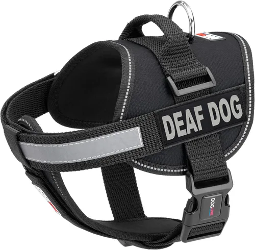 Miniatura 12 de Dogline Unimax - Arnés para perro con parches para perros sordos reflectantes sin tirones, correas ajustables, neopreno transpirable para médicos
