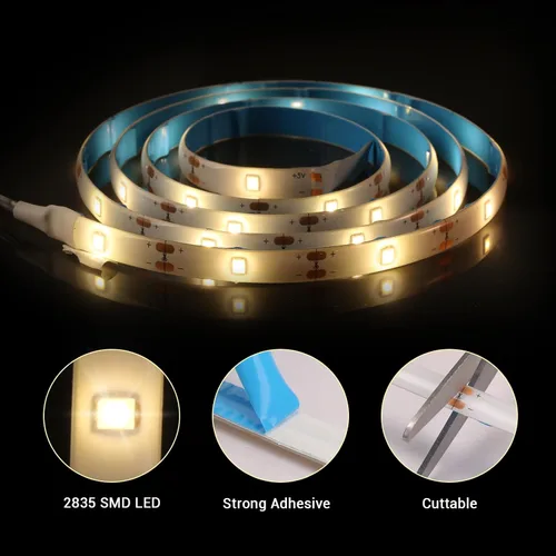 Miniatura 2 de Tira de Luces LED Alimentadas por Pilas con Control Remoto, 8 Modos, Regulable, Temporizador, Autoadhesiva, Cortable, Tira de Luces LED Impermeables