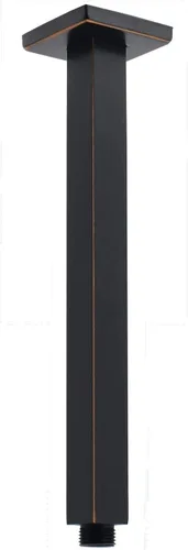 Miniatura 13 de Brazo de ducha con brida de 24 pulgadas para montaje en techo, extensor recto cuadrado de repuesto de tubería, brazo de ducha extra largo para Negro