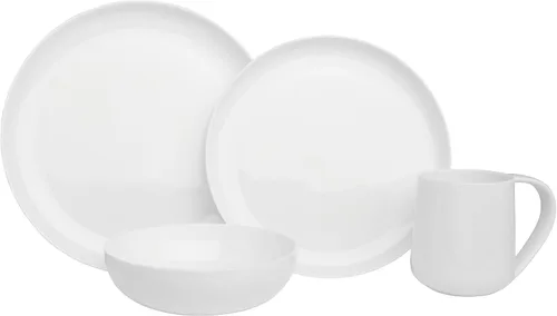 Miniatura 2 de Everyday White by Fitz and Floyd Nevaeh Coupe - Juego de vajilla de 16 piezas, servicio para 4 personas