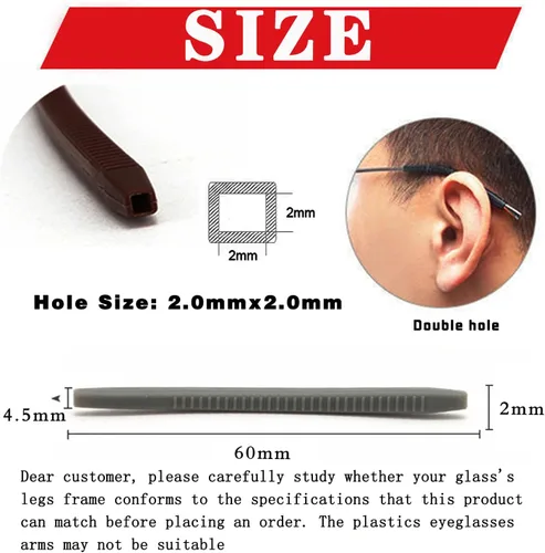 Miniatura 3 de Puntas de extremo para gafas, retenedores de lentes elásticos antideslizantes de silicona, patillas de repuesto para gafas, piezas de calcetín