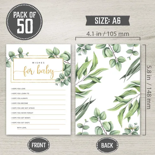 Miniatura 2 de Hat Acrobat Tarjetas de consejos y deseos para baby shower (juego de 50) – Tarjetas de juego de ducha de doble cara de género neutro – Tarjetas