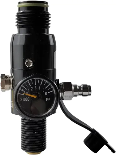 Entrada de 4500 psi, salida de 800 psi, entrada 5/8-18UNF y rosca G1/2-14 regulador de tanque de aire de paintball con calibre, regulador de