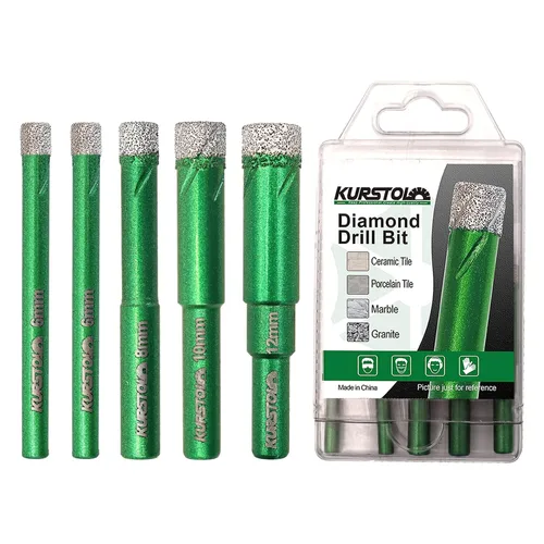 Miniatura 33 de Juego de brocas de diamante – Broca de azulejos de 1/4 5/16 pulgadas para azulejos de porcelana, cerámica, granito y mármol, vástago hexagonal