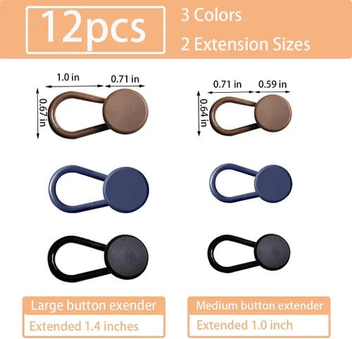 Miniatura 3 de 12 extensores de botón para jeans, extensor de cintura para jeans, extensor de botón, extensores de botón para pantalones para hombres, extensor