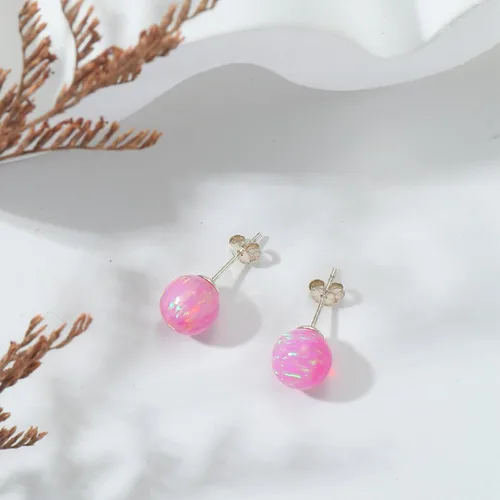 Miniatura 90 de Natural Stone Stud Earrings for Women 8mm Sterling Silver Genuine Gemstone Earrings Handmade Sterling Silver Crystal Stud Earrings for Women