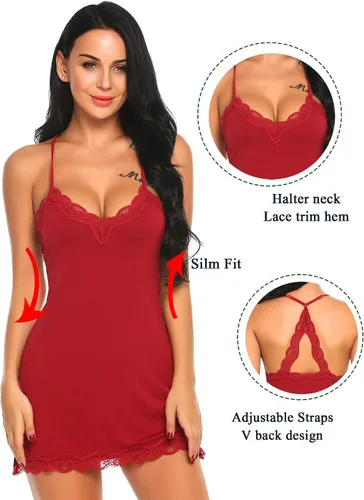 Miniatura 7 de Avidlove Lencería sexy para mujer, ropa de dormir, camisón, babydoll, lencería de algodón
