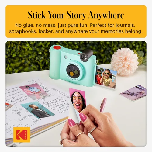 Miniatura 7 de Kodak Smile+ Cámara digital de impresión instantánea 2 en 1 e impresora de fotos inalámbrica Bluetooth - 10MP, lente giratorio de efectos Verde