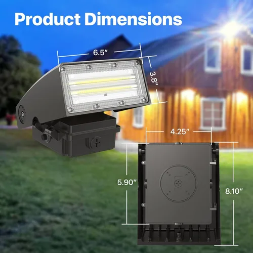 Miniatura 3 de HYPERLITE Paquete de Pared LED 40W: 5000K ETL Listado con Fotocélula de Anochecer al Amanecer Iluminación de Seguridad Comercial - Luz de Pared