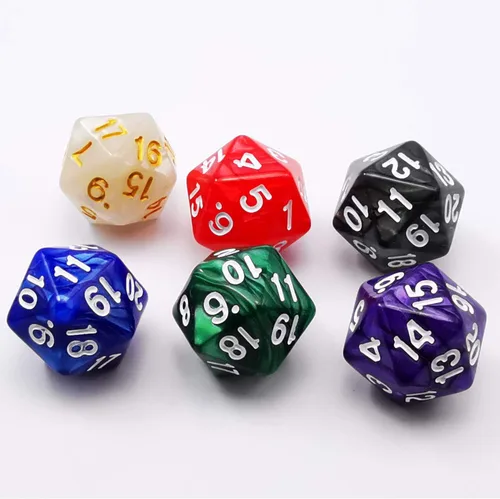 Miniatura 5 de Bescon - Dados poliédricos para juegos de 3 lados - D3, 3 lados, 5 colores opacos surtidos Juego de 5 piezas de colores surtidos D3