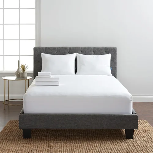 Miniatura 3 de Serta Paquete de ropa de cama clásica, contiene un protector de colchón de tamaño individual y un juego de sábanas junto con una almohada estándar