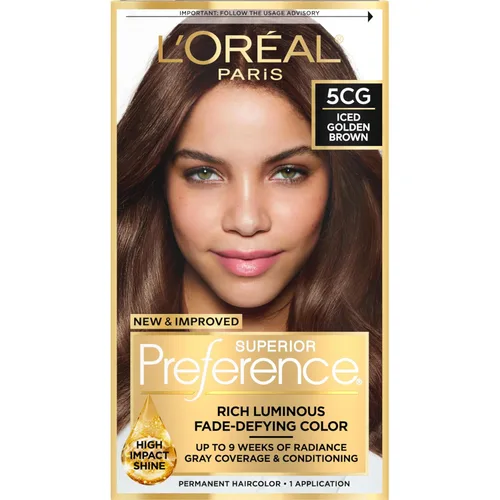 Miniatura 50 de L'Oreal Paris Superior Preference - Tinte permanente luminoso que desafía la decoloración, tinte para el cabello hasta 9 semanas de resplandor, 5C