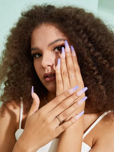 Miniatura 9 de 480 puntas de uñas transparentes XL largas, 240 puntas de uñas de ataúd con 240 puntas de uñas cuadradas sin curva C para uñas acrílicas