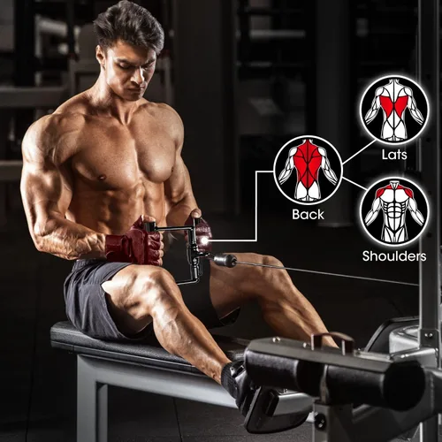 Miniatura 5 de Yes4All Cable Machine Attachment, Row Handles, Tricep Rope, Straight Bar, V Bar, LAT Pulldown Accessories Load 880 LB for Home Gym G. Cuerda