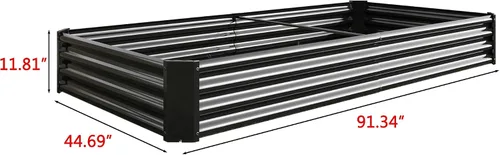 Miniatura 7 de Cama de jardín elevada galvanizada para verduras, jardineras elevadas al aire libre, camas de jardín elevadas de metal, kit de acero para verduras