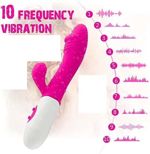 Miniatura 5 de Vibrador de conejo para mujer, estimulación del clítoris con 7 potentes vibraciones, recargable 3 en 1, consolador estimulante anal de clítoris