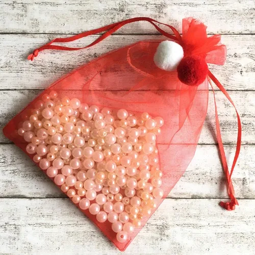 Miniatura 2 de Bolsas de regalo de organza de 5 x 7 pulgadas con cordón para joyas, dulces, flores de lavanda secas, 100 bolsitas rojas, bolsa de malla de tela