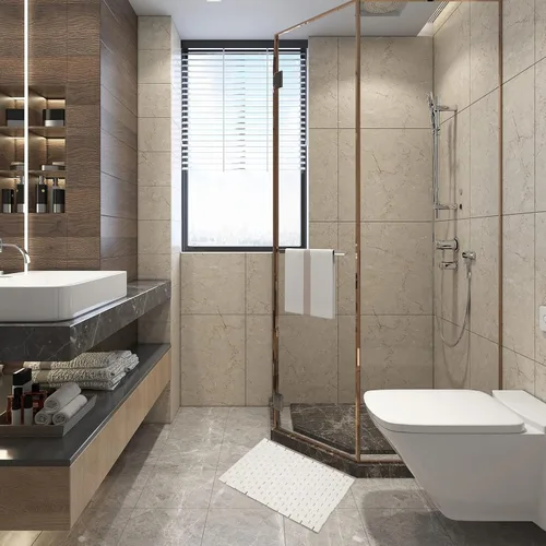 Miniatura 3 de Alfombra de baño de bambú, alfombras de baño para suelo, ducha y bañera de madera, impermeable, antideslizante, accesorios de 16 x 24 pulgadas
