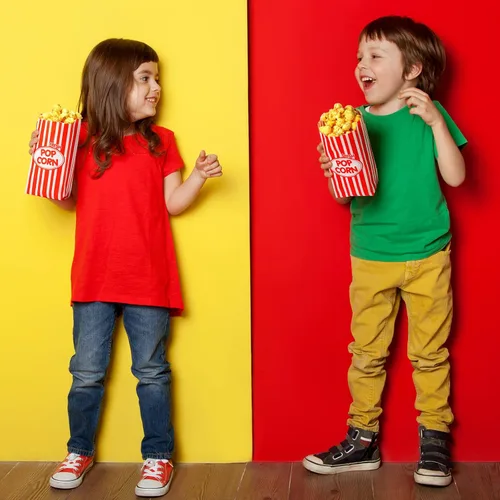 Miniatura 5 de 300 bolsas de papel para palomitas de maíz a granel de 1 onza desechables de carnaval, bolsas rojas para golosinas, accesorios para máquina