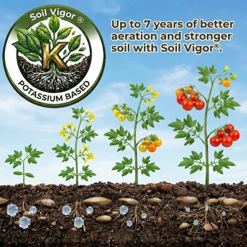 Miniatura 13 de Soil Vigor - Cristales de almacenamiento de agua – Corte el riego en un 50% Hidrogel de polímero súper absorbente para céspedes, jardines