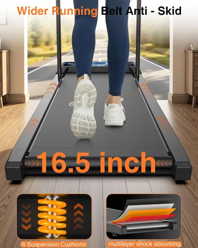 Miniatura 6 de HCOIW Walking with Incline Pad and Handle Bar, 3 in 1 Mini Walking Machine, 2.5HP Low Noise Treadmill for Home with Remote Control, Treadmill with