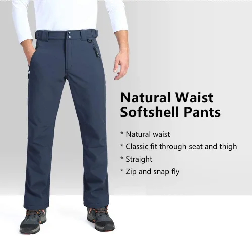 Miniatura 5 de Outdoor Ventures Lite - Pantalones deportivos impermeables y resistentes al viento para hombre, con forro polar, para senderismo, esquí, nieve