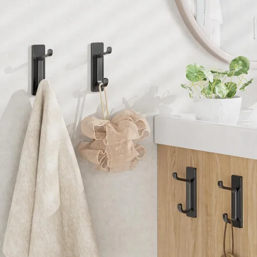 Miniatura 6 de Ganchos de pared autoadhesivos para colgar: extra fuertes 13 libras, gancho para abrigo, toalla en baños, ducha, cocina, pared, gancho de puerta