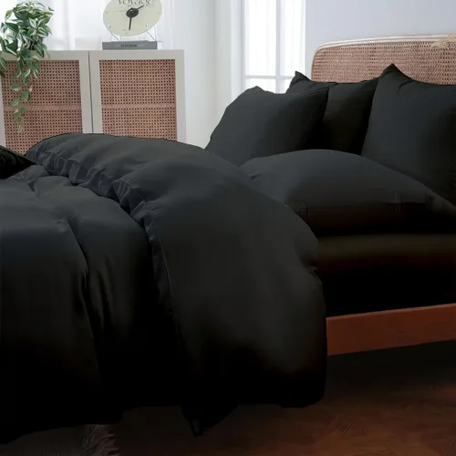 Miniatura 7 de ARlinen Juego de funda de edredón de tamaño matrimonial, 100% algodón egipcio, juego de ropa de cama de 3 piezas con cierre de cremallera, incluye 1