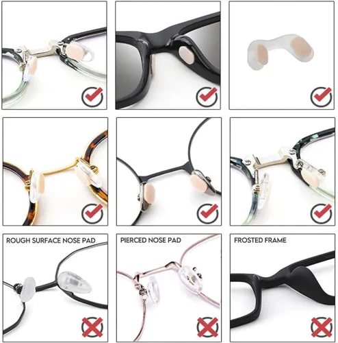Miniatura 4 de OPUGIT Almohadillas de nariz de espuma suave, antideslizantes, 16 pares para anteojos, lentes de sol, 0.039 pulgadas, color de piel Color Piel