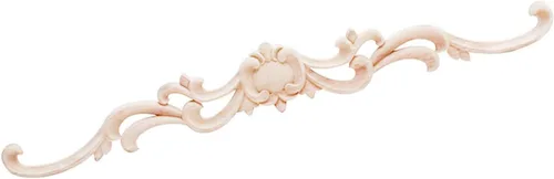 Miniatura 6 de Apliques de madera tallada larga sin pintar, apliques de madera y onlays para muebles (01, 20x11cm/7.87x4.33inch)