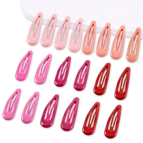 Miniatura 20 de 20 pinzas metálicas para cabello con cierre a presión en forma de gota de agua, pasadores antideslizantes para mujeres, pinzas pequeñas brillantes