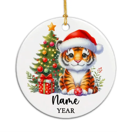 Miniatura 23 de Adorno personalizado de reno para la primera Navidad, adornos de cerámica de reno bebé para árbol de Navidad 2025, adorno de Navidad del primer