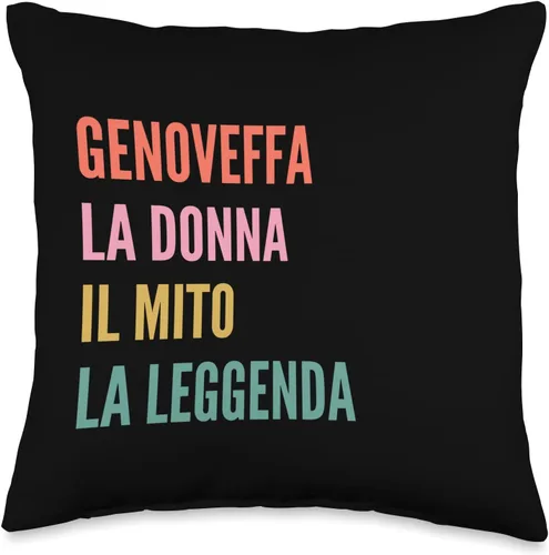 Disegni Di Nomi Italiani Divertenti Per Genoveffa Genoveffa - Almohada italiana divertida con el nombre, 16 x 16 pulgadas, multicolor