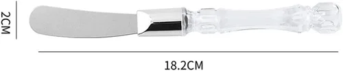 Miniatura 2 de Esparcidor de mantequilla de acero inoxidable con mango de cristal, multiusos, herramientas de cocina de mantequilla para queso suave, mantequilla