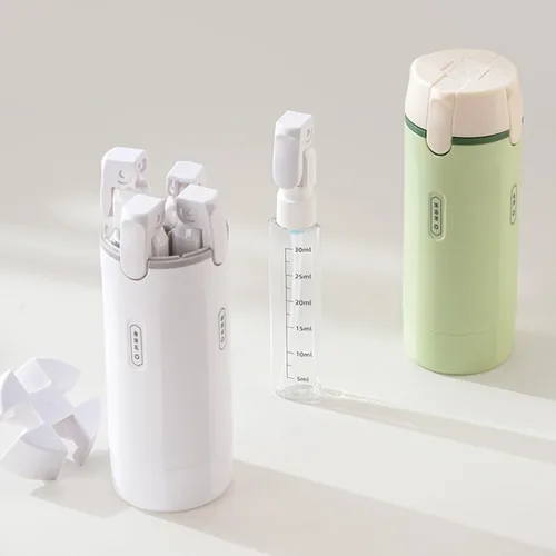Miniatura 8 de Dispensador de viaje 4 en 1, paquete de 4 botellas de viaje de 1.0 fl oz para artículos de tocador, recipientes de tamaño de viaje a prueba