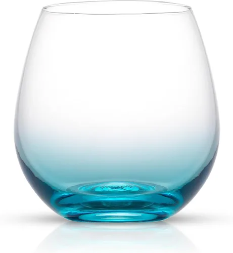 Miniatura 7 de Juego de copas de vino sin tallo JoyJolt Hue, juego de 6 copas de vino sin tallo grandes de 15 oz para agua, vino blanco o tinto, vasos cortos