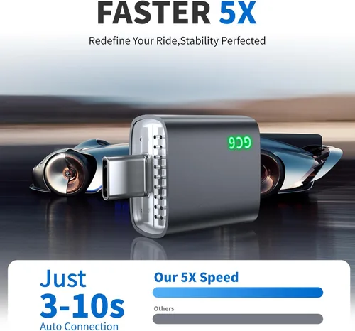Miniatura 3 de Adaptador inalámbrico CarPlay para iPhone, convierte Apple CarPlay con cable de fábrica a inalámbrico, mini USB/USB-C CarPlay Dongle, reconexión