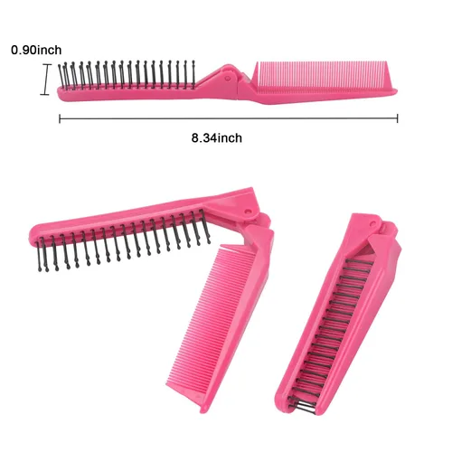 Miniatura 7 de Juego de rulos para el cabello con agarre automático, con rizadores de peluquería (grande, mediano y pequeño), peine de plástico de bolsillo