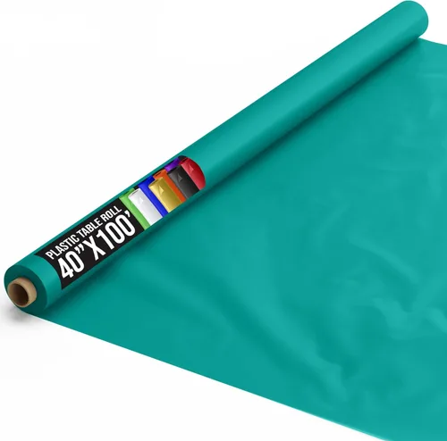 Miniatura 112 de Exquisito rollo de mantel de mesa de plástico aqua de Party Solids 4 piezas 40" X 300' Rollo de mantel de mesa de plástico - Rollos de mantel