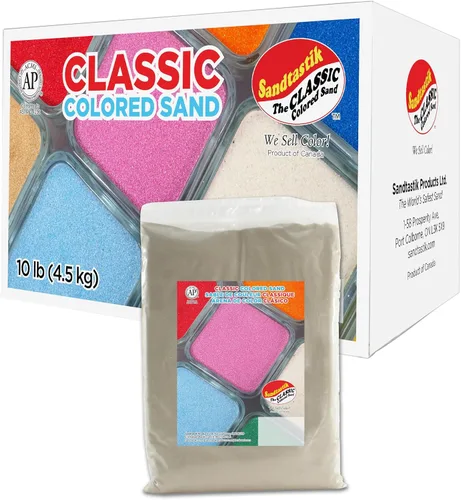 Miniatura 22 de Sandtastik Arena blanca de color clásico: caja a granel de 10 libras de arena de grano fino vibrante para artes y manualidades, botellas de arena
