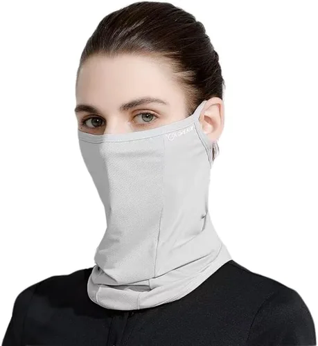 Miniatura 8 de Máscara facial UPF 50+ para mujeres y hombres, cubierta completa de enfriamiento de seda helada, protección solar transpirable, polaina