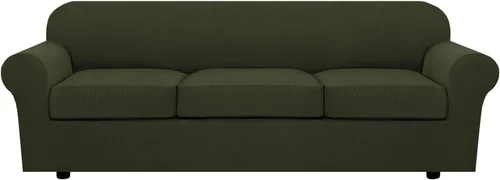 Miniatura 28 de H.VERSAILTEX - 3 fundas de sofá elásticas para 2 cojines de sofá. Fundas para muebles de sala de estar (funda base más 2 fundas de cojín de asiento)