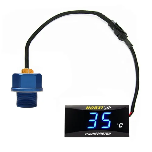Miniatura 17 de Medidor de temperatura de aceite de motocicleta Medidor digital de temperatura de aceite termómetro electrónico con adaptador de sensor de Azul