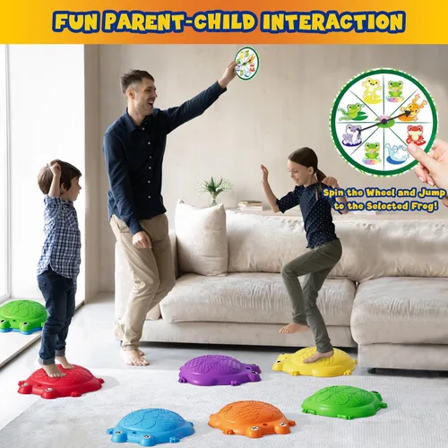 Miniatura 2 de HYES Escalones para niños, 8 piezas de piedras de equilibrio antideslizantes para niños pequeños de 1 a 3 años, juguetes sensoriales para cursos
