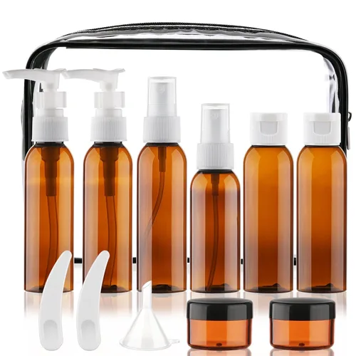 Miniatura 12 de Cosywell Botellas de tamaño de viaje para artículos de tocador, paquete de 13 botellas de aseo aprobadas por la TSA de 2 onzas, kit de viaje a