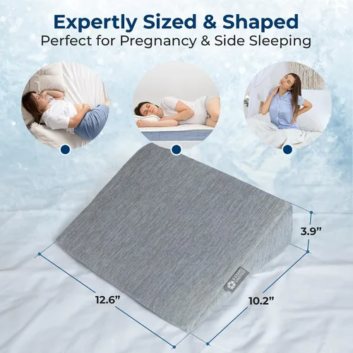 Miniatura 5 de 5 STARS UNITED Almohada de rodilla pequeña para personas que duermen de lado, soporte de espuma firme de cuña para vientre, espalda y rodillas